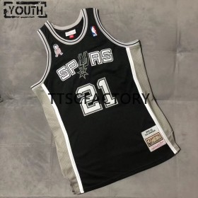 Maillot Enfant San Antonio Spurs DUNCAN 21 Retro 2001-02 Mitchellness Noir Swingman